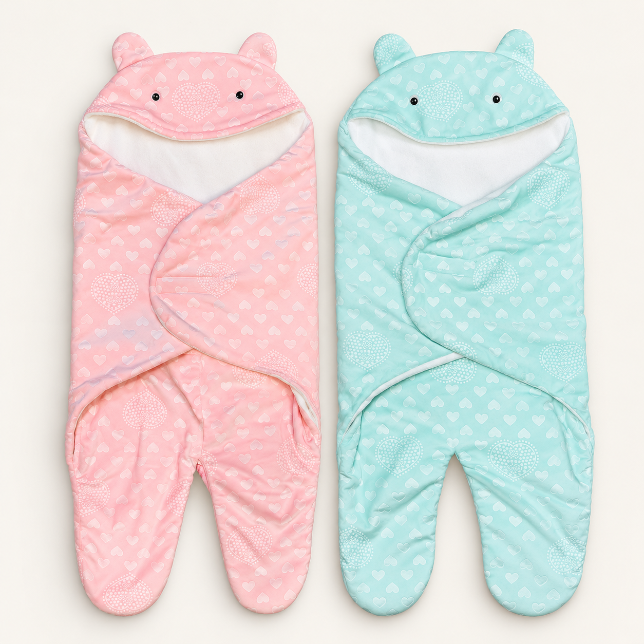 Two baby wrap blankets-6 Baby Blanket for Babies- গোলাপি + মিন্ট - Image 1